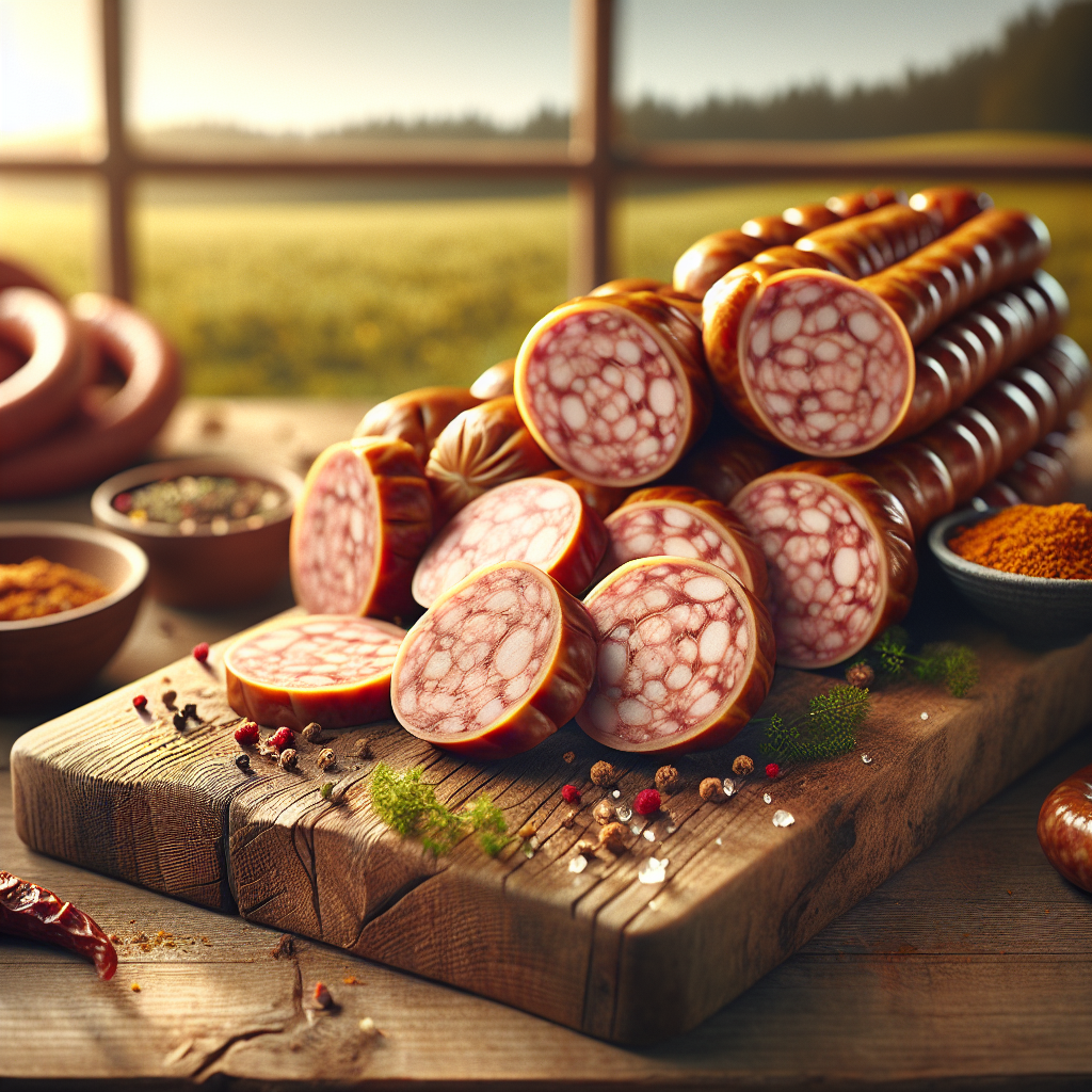 Gelbwurst im Portionsdarm  
