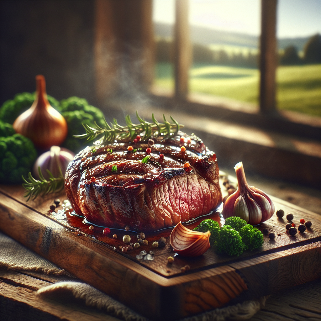 Steak aus der Lammkeule mariniert